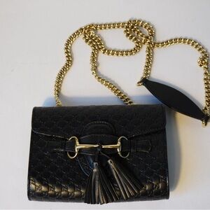 Gucci Black Leather Shoulder Bag